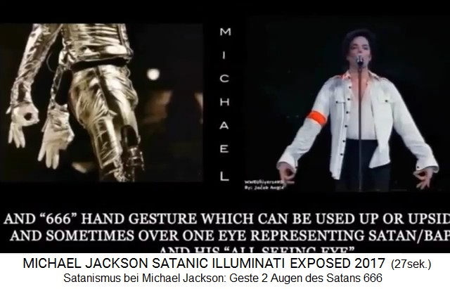 Michael Jackson mit
                "Satansaugen", die f�r die Zahl 666 stehen